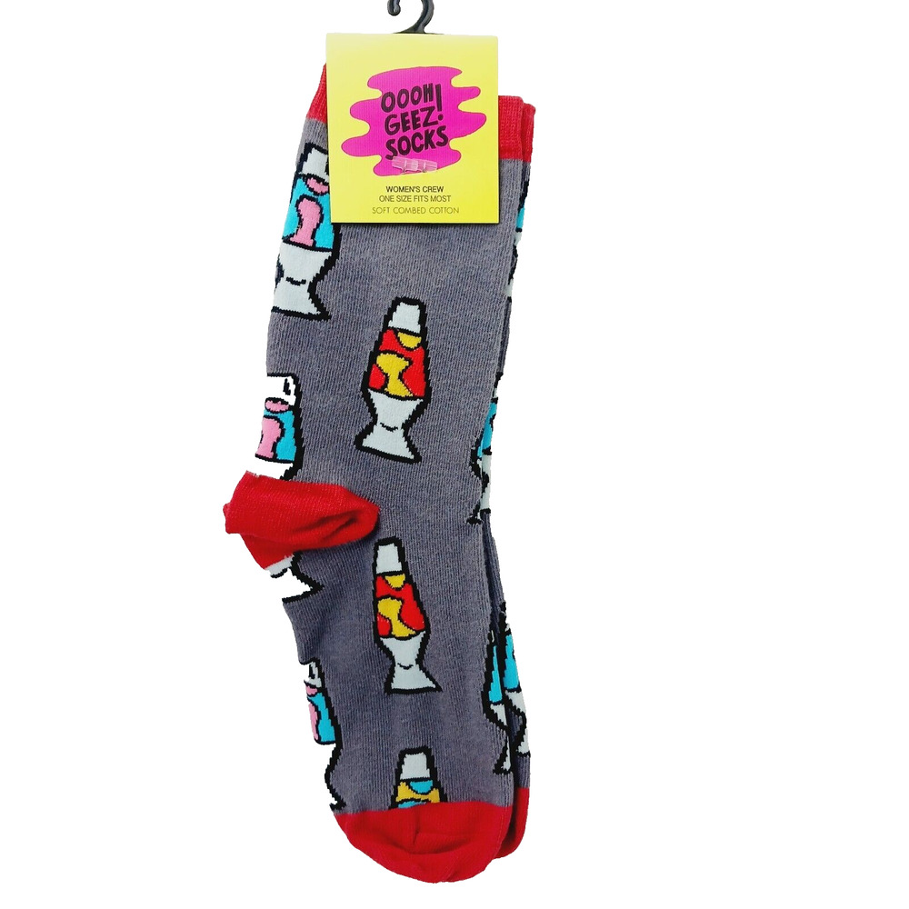 Women Boy Sock OOOH GEEZ! Lava Lamp Hippie 60's Woodstock Flower Power NWT